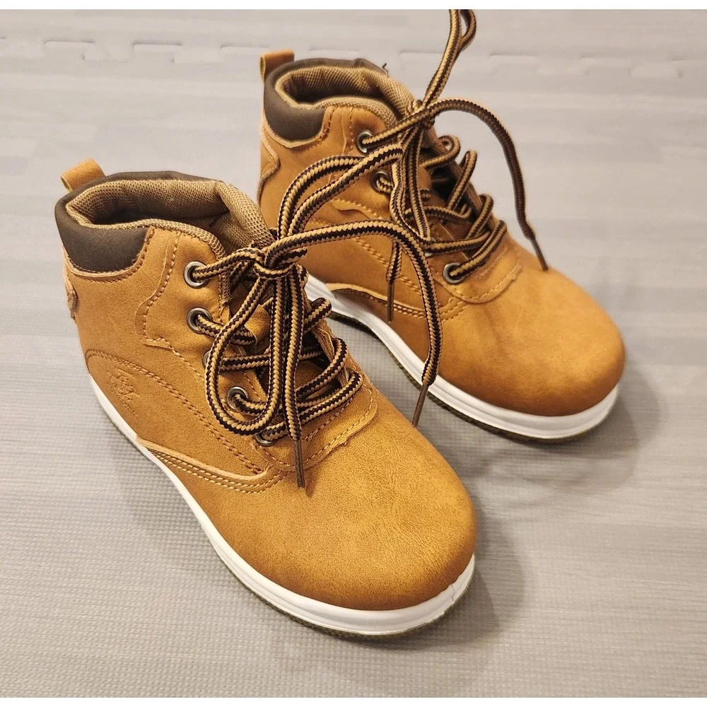 Beverly Hills Polo Club Toddler Boys Hiking Boots Wheat Tan Size 10 Toddler
